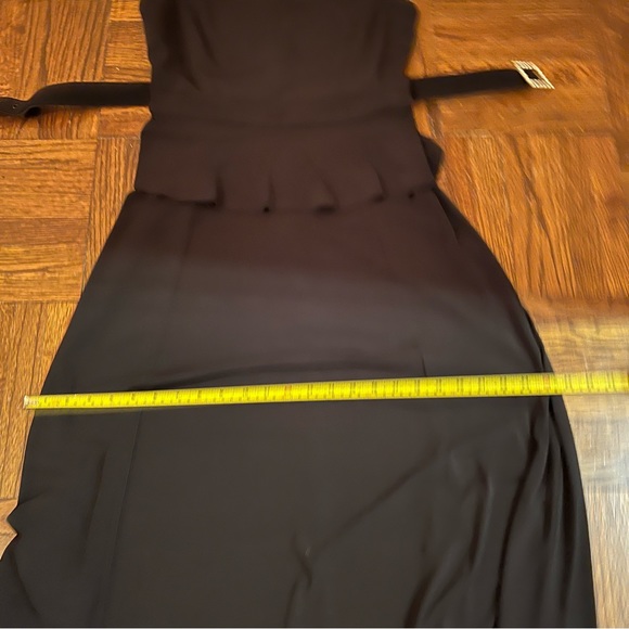 A line long evening black gown with strass belt size 6 - Picture 9 of 15